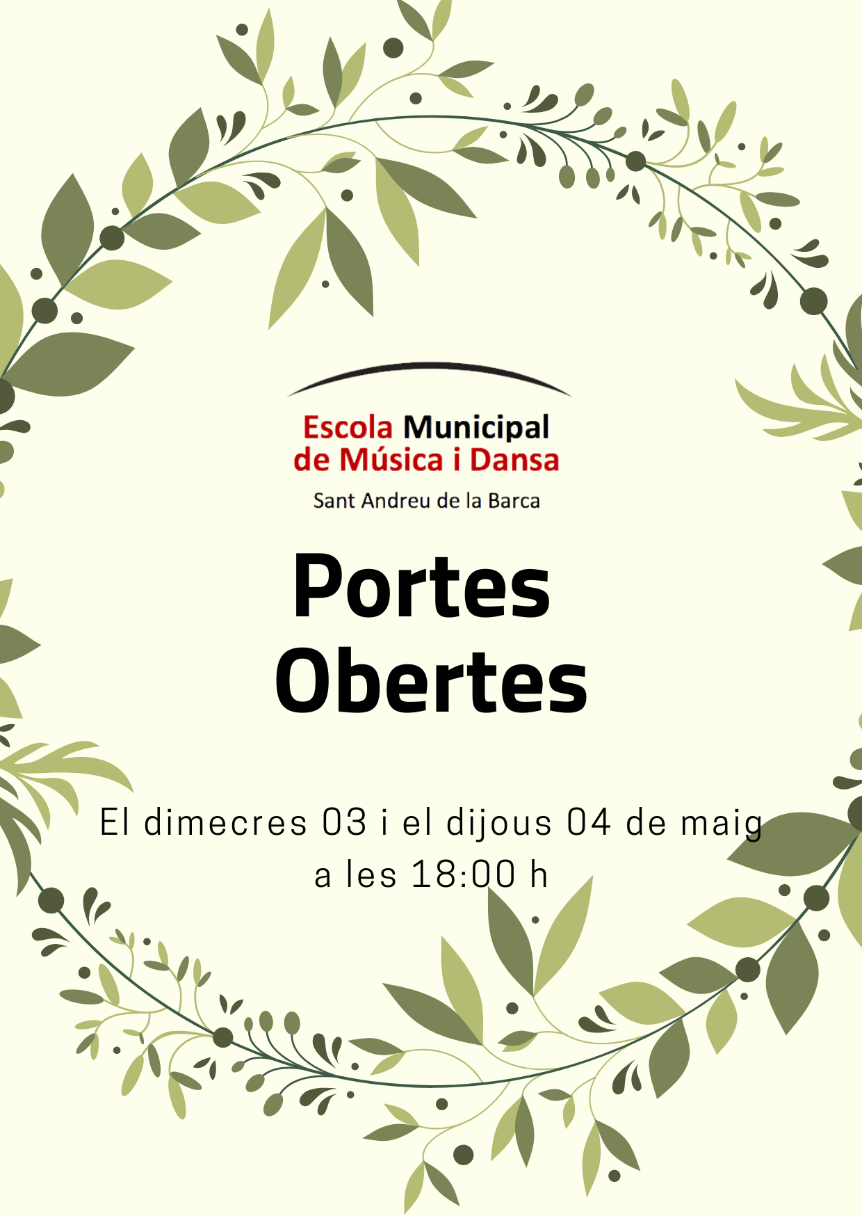 PORTES OBERTES 03 i 04 DE MAIG